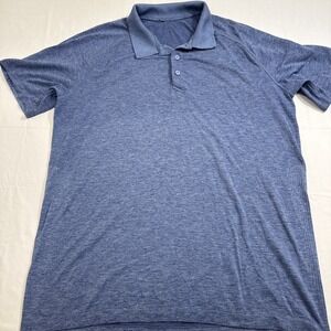 SHIRT Lululemon MEN XL Metal Tech Vent 2.0 Polo Shirt Blue Athletic Golf LM3CS9S